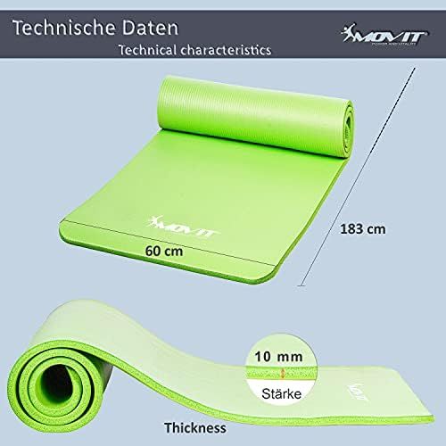  [아마존베스트]Movit Pilates Gymnastikmatte, Yogamatte, phthalatfrei, 183 x 60 x 1,0cm, in 12 unterschiedlichen Farben