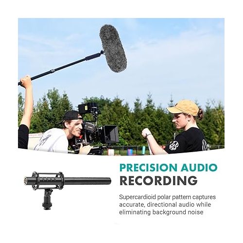  Movo Location Sound Recording Kit with Blimp Microphone, XLR Cables, Boom Pole Extension - Cardioid Shotgun Camera Microphone - XLR Microphone Cable for Audio Recorders - Perfect Boom Mic Bundle