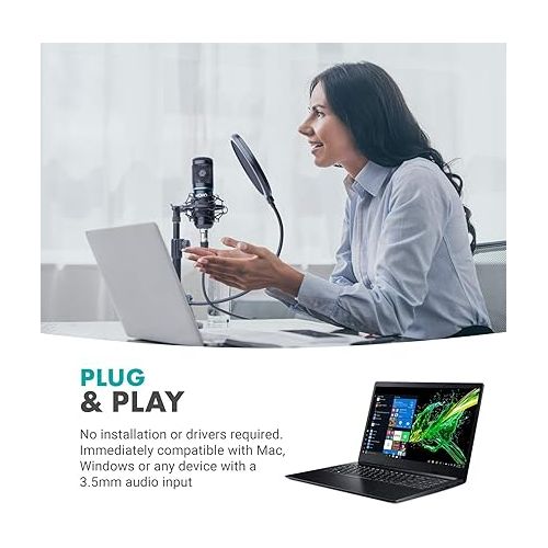  Movo Smartphone Podcast Recording Bundle Kit - 2 Pack Condenser Microphones, 2 Desktop Mic Stands, 2 Pop Filters, 2-Channel XLR Interface w/USB Type-C Output - Compatible with Android, Samsung Galaxy