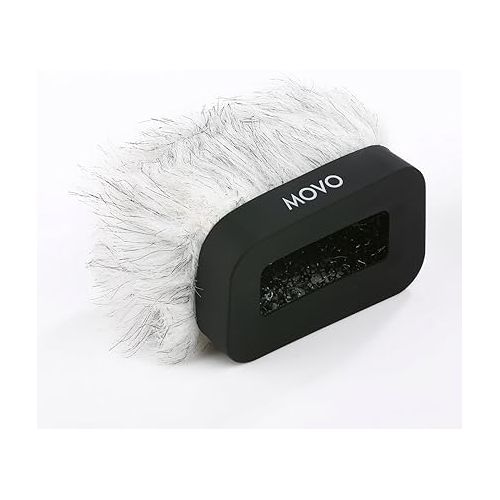  Movo WS-R10 Professional Furry Windscreen with Acoustic Foam Technology for Zoom iQ6, iQ7, Tascam DR-07 MKII, Sony PCM-M10 & Rode iXY Portable Digital Recorders