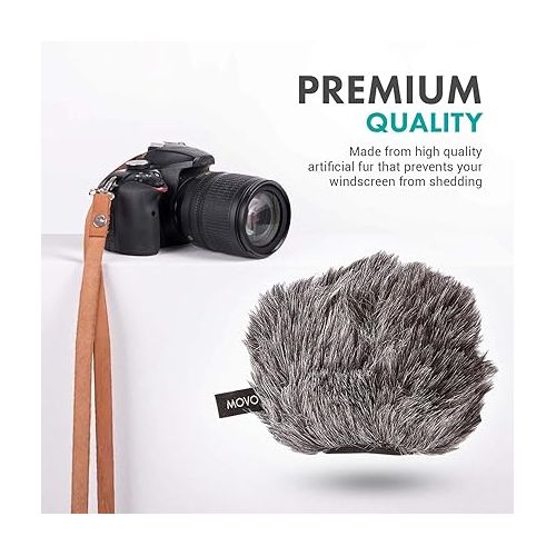  Movo WS-G9 Furry Outdoor Microphone Windscreen Muff for Portable Digital Recorders up to 3