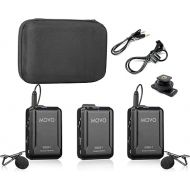 Movo WMX-1-DUO 2.4GHz Dual Wireless Lavalier Microphone System, Compatible with DSLR Cameras, Camcorders, iPhone, Android Smartphones, and Tablets, 200ft Audio Range, Great for Teaching Tutorials