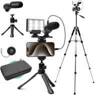 Movo USB-C Vlogging Kit for iPhone 15 with Fullsize Tripod - USB Type-C Compatible Vlog Kit- Accessories: Tripods, Phone Mount, LED Light, Shotgun Mic for YouTube Starter Kit - iPhone 15 Vlogging Kit