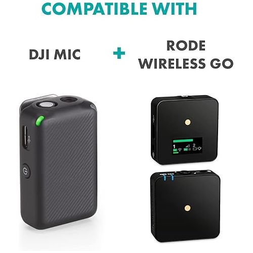  Movo Lavalier Microphone Compatible w/DJI Mic, DJI Mic 2, and Rode Wireless GO Series Wireless Mics - Lav Mic with 75