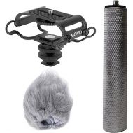 Movo AEK-Z4 Handy Portable Recorder Accessory Kit with Mic Grip, Shock Mount, and Deadcat Windscreen for Zoom H1n, H2n, H4n, H5, H6, DR-40X, DR-05X, DR-07X, DR-22WL, DR100MKIII