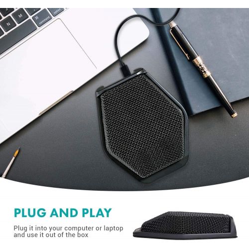  [아마존베스트]Movo MC1000 Computer Microphone - Professional Conference USB Microphone for Computer Desktop with 180°, 20 Long Pick up Range for PC, Windows & Mac, iOS - Plug and Play Easy Insta