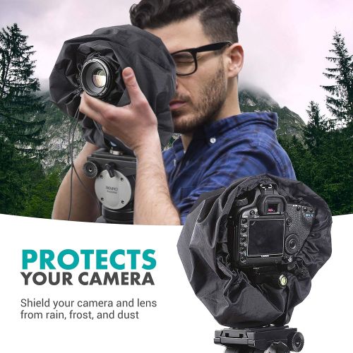  Movo CRC11 Camera Rain Coat Rain Cover for DSLR Cameras and Mirrorless Cameras and Lens (Junior Size: 11 x 14.5)