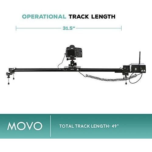  Movo Pro 49 Motorized Slider System with Wireless Controller - Features Live Video, Stop-Motion, and Timelapse Modes with Shutter Release - Compatible with Canon and Nikon DSLR Cam