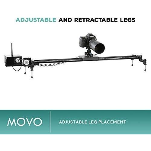  Movo Pro 49 Motorized Slider System with Wireless Controller - Features Live Video, Stop-Motion, and Timelapse Modes with Shutter Release - Compatible with Canon and Nikon DSLR Cam