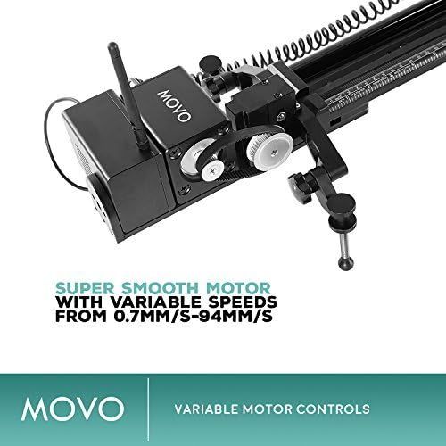  Movo Pro 49 Motorized Slider System with Wireless Controller - Features Live Video, Stop-Motion, and Timelapse Modes with Shutter Release - Compatible with Canon and Nikon DSLR Cam