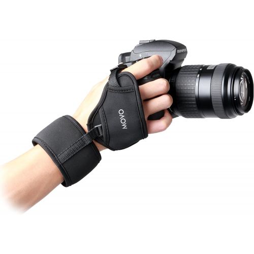  Movo Photo HSG-7 Deluxe Neoprene Soft Padded Dual Wrist and Grip Strap for Canon EOS, Nikon, Sony, Olympus, Pentax and Panasonic DSLR Cameras