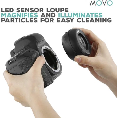  Movo CCD Camera DSLR Cleaning Kit - Camera Lens Cleaning Kit for Digital Cameras - with Sensor Cleaning Kit, Microfiber Lens Cloth, Screen Cleaner Spray, Sensor Cleaning Blower, Le