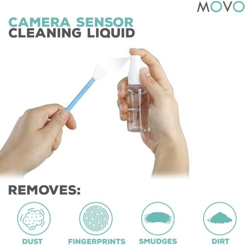  Movo CCD Camera DSLR Cleaning Kit - Camera Lens Cleaning Kit for Digital Cameras - with Sensor Cleaning Kit, Microfiber Lens Cloth, Screen Cleaner Spray, Sensor Cleaning Blower, Le