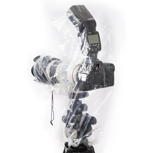  Movo (10 Pack) RC2 Clear Rain Cover for DSLR Camera, Flash, and Lens up to 18 Long