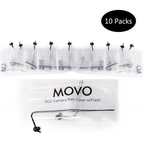  Movo (10 Pack) RC2 Clear Rain Cover for DSLR Camera, Flash, and Lens up to 18 Long