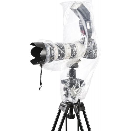  Movo (10 Pack) RC2 Clear Rain Cover for DSLR Camera, Flash, and Lens up to 18 Long