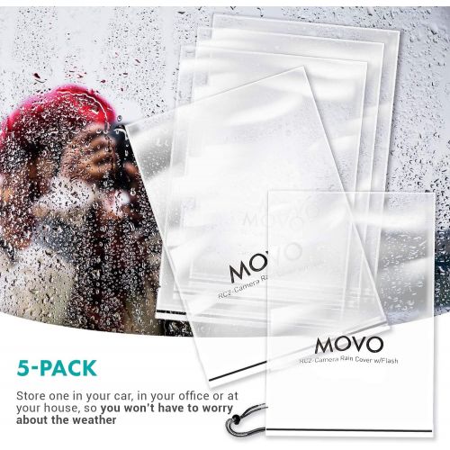  Movo (5 Pack) RC1 Clear Rain Cover for DSLR Camera and Lens up to 18 Long