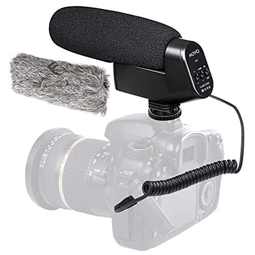  Movo On-Camera Shotgun Video Microphone Compatible with Nikon D850, D810, D800, D750, D610, D600, D500, D7500, D7200, D7100, D5600, D5500, D5300, D5200, D3500, D3400, D3300, D3200,