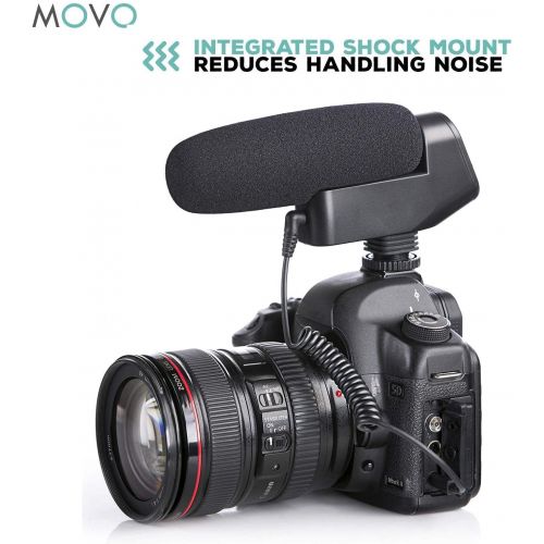  Movo On-Camera Shotgun Video Microphone Compatible with Nikon D850, D810, D800, D750, D610, D600, D500, D7500, D7200, D7100, D5600, D5500, D5300, D5200, D3500, D3400, D3300, D3200,