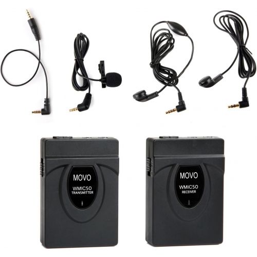  Movo 2.4GHz Wireless Lavalier Microphone System (164 Range) for Nikon D7200, D7100, D7000, D5500, D5300, D5200, D3300, D3200, D810, D800, D750, D610, D500, D90, D5, D4, D4S, D3X, D