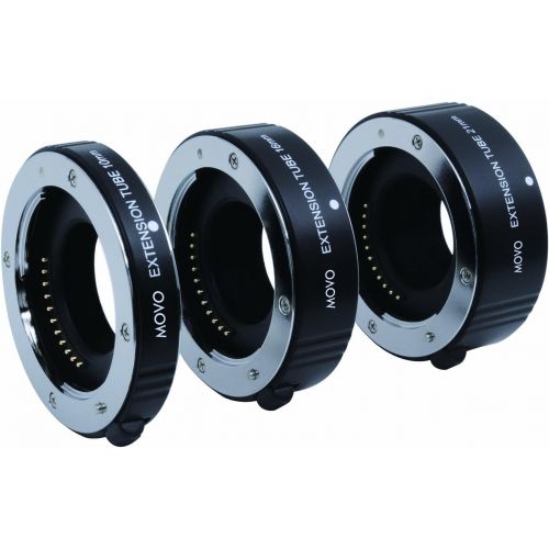  Movo Photo AF Macro Extension Tube Set for Micro 4/3 Mount Mirrorless Camera System (Compatible with Olympus Pen, Panasonic Lumix, Blackmagic Cinema Camera) with 10mm, 16mm & 21mm