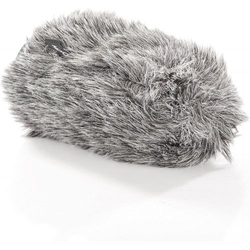  Movo WS-G120 Furry Rigid Windscreen for Microphones 18-23mm in Diameter and up to 5.5 (14cm) Long - Dark Gray