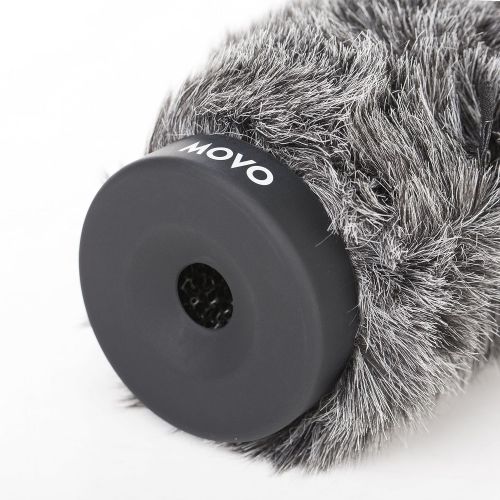  Movo WS-G120 Furry Rigid Windscreen for Microphones 18-23mm in Diameter and up to 5.5 (14cm) Long - Dark Gray