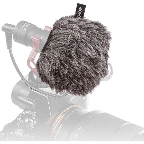  Movo WS-G9 Furry Outdoor Microphone Windscreen Muff for Portable Digital Recorders up to 3 X 1.5 (W x D) - Fits the Zoom H4n, H4n PRO, H5, H6, Tascam DR-40, DR-05, DR-07 and More (