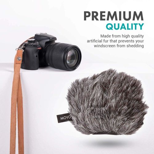  Movo WS-G9 Furry Outdoor Microphone Windscreen Muff for Portable Digital Recorders up to 3 X 1.5 (W x D) - Fits the Zoom H4n, H4n PRO, H5, H6, Tascam DR-40, DR-05, DR-07 and More (