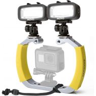 Movo Diving Rig Bundle with 2 Waterproof LED Lights - Compatible with GoPro HERO3, HERO4, HERO5, HERO6, HERO7, HERO8, and DJI Osmo Action Cam - Scuba Accessories for Underwater Cam