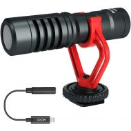 Movo VXR10 Universal Video Microphone with Lightning Dongle Adapter - Includes Shock Mount, Deadcat Windscreen, Case - Compatible with iPhone 12, 11, 11 Pro, XS, XR, X, 8, 7, 6S, 6