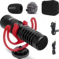 Movo VXR10-PRO External Video Microphone for Camera with Rycote Lyre Shock Mount - Compact Shotgun Mic Compatible with DSLR Cameras and iPhone, Android Smartphones - Battery-Free C