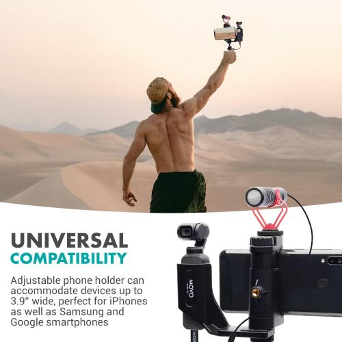  Movo Vlogging Kit Compatible with DJI OSMO Pocket 1, 2 - Video Rig with VXR10 External Microphone, Smartphone Tripod Mount, and Type-C Audio Adapter - Great Bundle for Video and Au