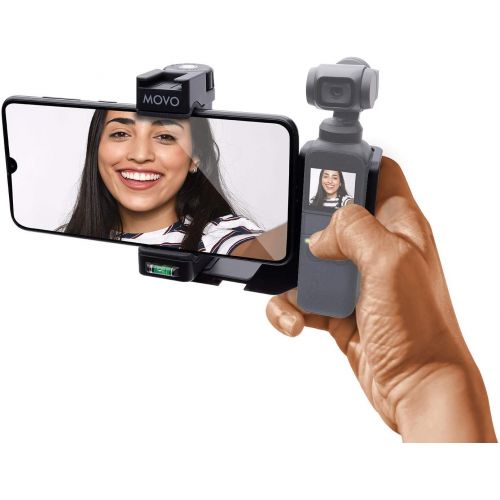  Movo OPR-50 Smartphone Video Rig Compatible with DJI OSMO Pocket 1, 2 - Includes Smartphone Mount and 2X Shoe Mount for Video Microphone, Video Light, and More - Phone Stabilizer f