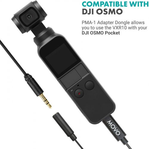  Movo VXR10 Universal Video Microphone Bundle with Dongle Adapter - Compatible with DJI OSMO Pocket 1 and 2 - DJI OSMO Mic for Vlogging, Journalism, YouTube Video Recording, and Mor