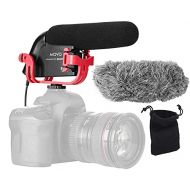 Movo VXR4000R-PRO Directional Condenser Shotgun Microphone with Shockmount, Low Cut Filter, Audio Gain + Attenuation, Foam + Deadcat Windscreens and Case