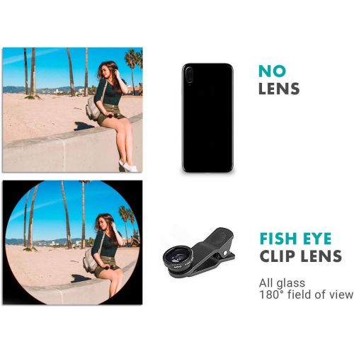  Movo MicRig Extreme Sport Edition - Video Grip Handle with Integrated Stereo Microphone, Windscreen, and Fisheye Lens for iPhone 5, 5C, 5S, 6, 6S, 7, 8, X, XS, XS Max, 11, 11 Pro,