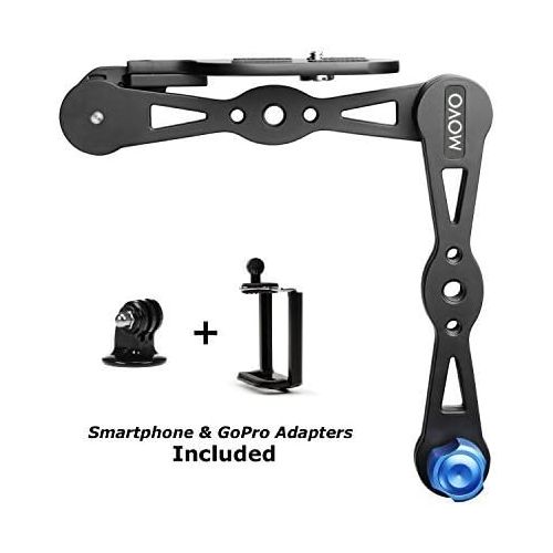  Movo SV1K-SP Aluminum Combo Shoulder Rig/Selfie Stick/Handheld Stabilizer/Video Grip for Apple iPhone 4, 4S, 5, 5S, 6, 6S, Samsung Galaxy S3, S4, S5, S6 and GoPro Hero, HERO2, HERO