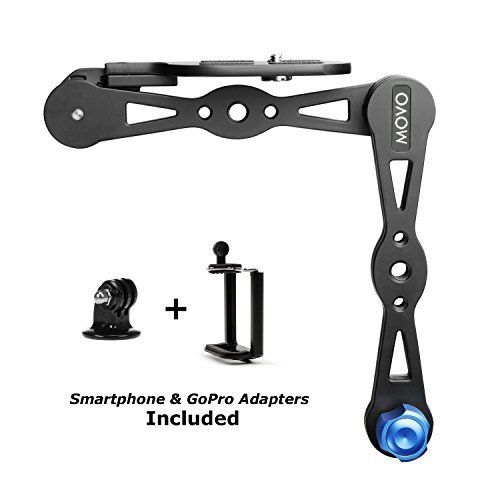  Movo SV1K-SP Aluminum Combo Shoulder Rig/Selfie Stick/Handheld Stabilizer/Video Grip for Apple iPhone 4, 4S, 5, 5S, 6, 6S, Samsung Galaxy S3, S4, S5, S6 and GoPro Hero, HERO2, HERO