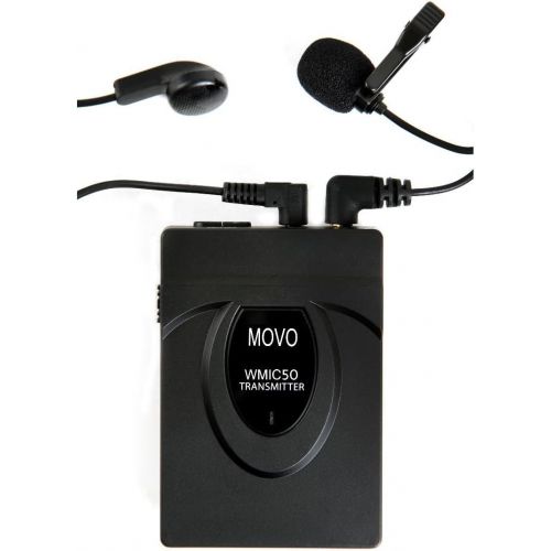  Movo 2.4GHz Wireless Lavalier Microphone System for Canon EOS 80D, 77D, 70D, 60D, 50D, 7D, 7D Mark II, 6D, 5DS, 5D, 5D Mark IV, 1D, Digital Rebel SL1, T7i, T6s, T6i, T5i, T4i & T3i