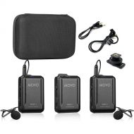 Movo WMX-1-DUO 2.4GHz Dual Wireless Lavalier Microphone System Compatible with DSLR Cameras, Camcorders, iPhone, Android Smartphones, and Tablets (200 ft Audio Range) - Great for T