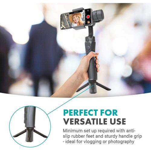  Movo TR-1 Compact Mini Tabletop Tripod/Hand Grip with 1/4 Screw and Folding Feet. Compatible with GoPro, DSLR, Camera, Osmo, Pocket Projector, Zoom - Perfect for Photography, Vlogg