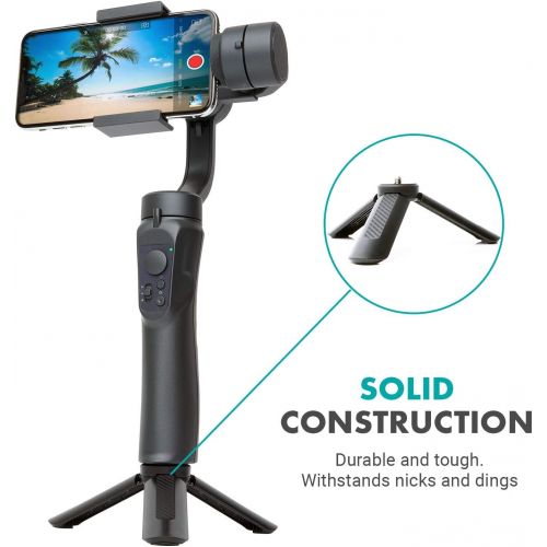  Movo TR-1 Compact Mini Tabletop Tripod/Hand Grip with 1/4 Screw and Folding Feet. Compatible with GoPro, DSLR, Camera, Osmo, Pocket Projector, Zoom - Perfect for Photography, Vlogg