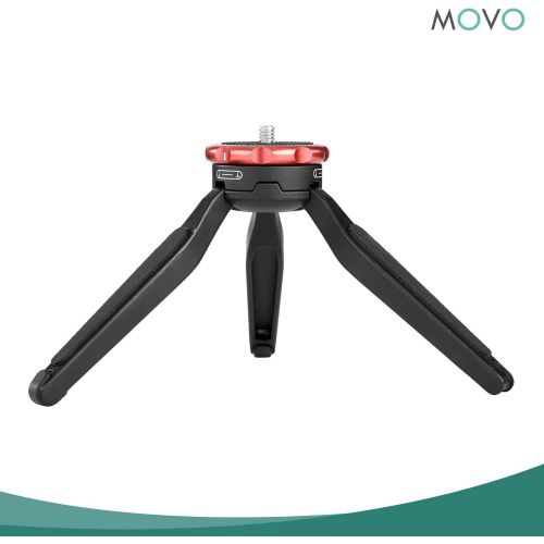  Movo Universal Mini Camera Tripod with Extendable Pole (MV-T1) Adjustable Head, Heavy-Duty Aluminum Travel Stand for DSLR, Mirrorless, GoPro, Smartphones, Compact, Portable