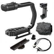 Movo Sevenoak MicRig Universal Video Grip Handle with Integrated Stereo Microphone, Windscreen, and Shoe Extender Bracket for DSLR Cameras, iPhone, Android Smartphones and GoPro HERO3,