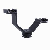 Movo HVA20 DSLR Camera Dual Cold Shoe Mount Bracket for Lights, Monitors, Microphones and other Camera Accessories