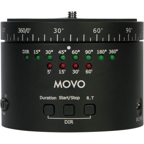  Movo Photo MTP-11 Motorized Panoramic Time Lapse Tripod Head with Variable Speed, Time and Direction with Built-in Rechargeable Battery - Perfect DSLR Cameras, GoPro and Smartphone