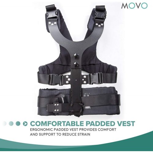  Movo MC30-GB Universal Vest & Dual Articulating Arm for Traditional and Motorized Gimbal Video Stabilizers - Compatible with DJI Ronin, Osmo, Zhiyun, Feiyu, Moza, Freefly & More