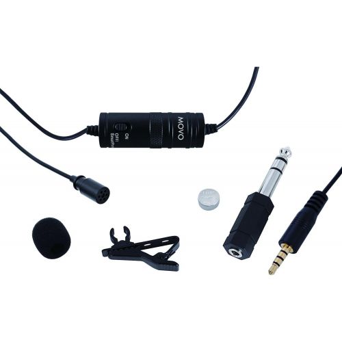  Movo Lavalier Condenser Microphone with 20 Cable for Canon 80D, 77D, 70D, 60D, 50D, 7D, 7D Mark II, 6D, 5DS, 5D, 5D Mark IV, 1D, Digital Rebel SL1, T7i, T6s, T6i, T5i, T4i & T3i DS