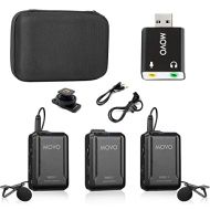 Movo WMX-1-DUO Computer USB Bundle - 2.4GHz Dual Wireless Lavalier Microphone System Compatible with PC Computers, Laptops,DSLRs, iPhone, Smartphones (200 ft Audio Range) Great for